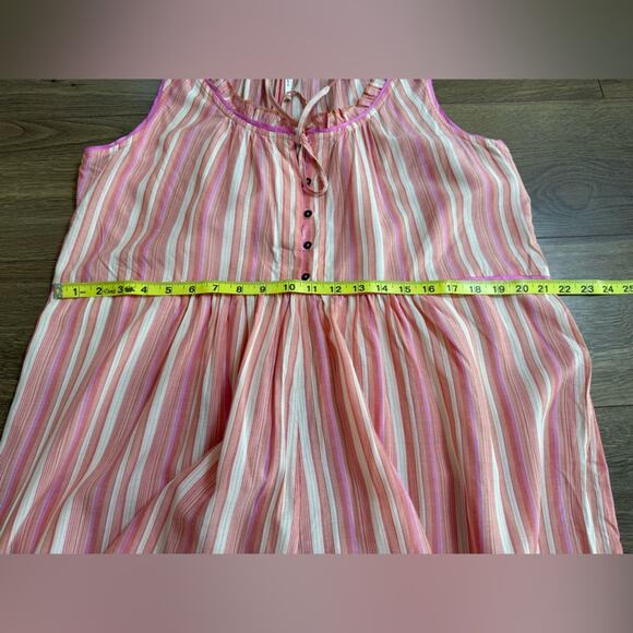 NWOT Anthropologie Visayas Boho Relaxed Striped Wide Leg Jumpsuit Pink Size Lrg - Picture 12 of 15